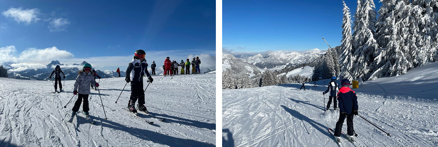 Juniors' first ski day of Gstaad term