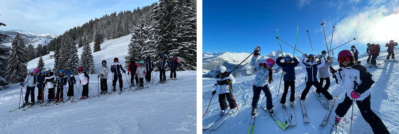 Juniors' first ski day of Gstaad term