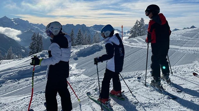 Juniors' first ski day of Gstaad term